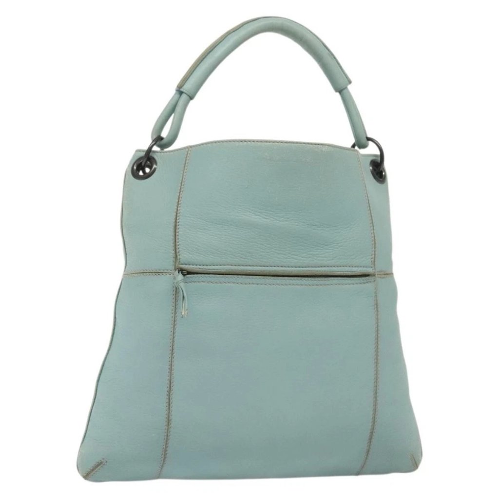 Bottega Veneta Shoulder Bag Leather Light Blue 115778 Auth 141815